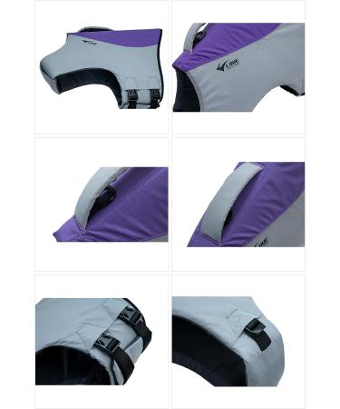 Sport Style Dog Life Jacket | Buoyant Safety Vest w/ Rescue Handle for Small, Medium & Large Dogs - Purple XL (Bust 32-36) - Buy Online on GoSupps.com