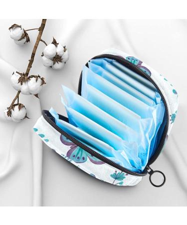 Blue Butterflies Menstrual Cup Storage Bag | Women s Travel Makeup Organizer | High Capacity Bandage Tote - Buy Online on GoSupps.com