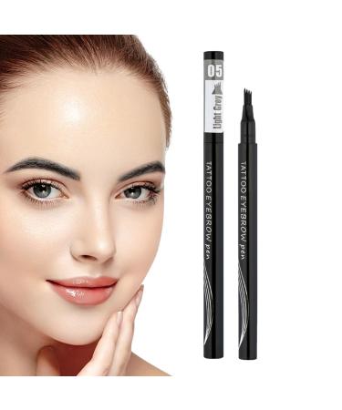 4 Tip Eye Brow Pencils Portable Eyebrow Contouring Pencils with 4 Tips Daily Eyebrow Makeup Supplies for Home Working Dating Traveling Gathering Gecap 5# Light Gray