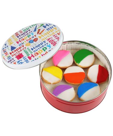 Happy Birthday Cookie Gift Basket Tin - 21 Assorted Hand-Decorated Cookies in 7 Bright Colors - Perfect Birthday Gift for Him, Her, Boys, Girls, Men, Women - Prime Delivery - Buy Online on GoSupps.com