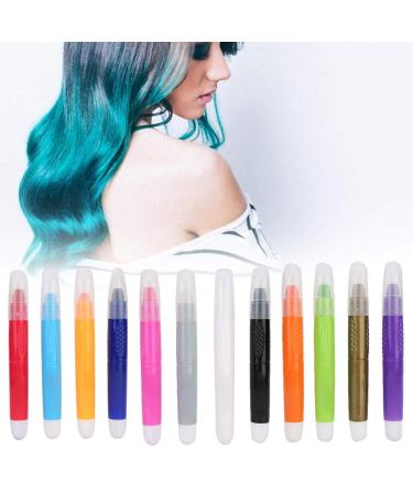 ZJchao 12-Piece Hair Chalk Pencil Set | Washable Temporary Hair Color for Cosplay DIY Parties & Birthday Make-Up - Buy Online on GoSupps.com