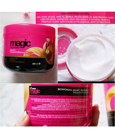 Biowoman Magic Treatment Hair Mask 500ml with Keratin & Argan Oil - Repair Dry, Damaged Hair in 1 Minute! - Buy Online on GoSupps.com