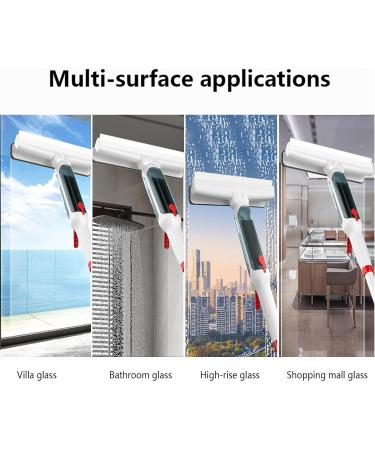 RRRYYYZZ 75'' Spray Window Cleaning Kit with 4-Section Extension Pole 4 in 1 Shower Squeegee for Tile Shower Walls Window Washer Squeegee Kit with Sewage Collector and 5 Pads - Buy Online on GoSupps.com