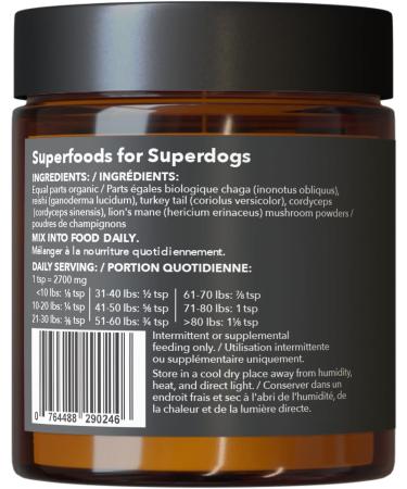 Mushroom Superblend for Dogs - Five Organic Functional Mushrooms for Immune Support Energy Enhancing Cognitive Health detoxing Anti Viral Anti fungal and Vitality. - Buy Online on GoSupps.com