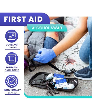 Alcohol Wipes 100 Count - Medical Grade Sterile Prep Pads for First Aid - Individually Wrapped Antiseptic Swabs - Surgical Quality Alcohol Swabs - Pack of 100 - Buy Online on GoSupps.com