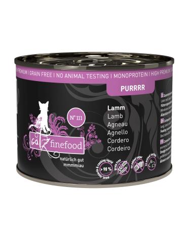 Catz Finefood purrr lamb monoprotein cat food wet n 111 for nutritional cats 70% meat content 6 x 200 g can 200 g (6 Pack)