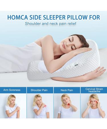 Memory Foam Side Sleeper Body Pillow for Adults - U-Shaped Contoured Support for Neck, Back, and Shoulder Pain Relief - Removable Washable Cover - White - Buy Online on GoSupps.com