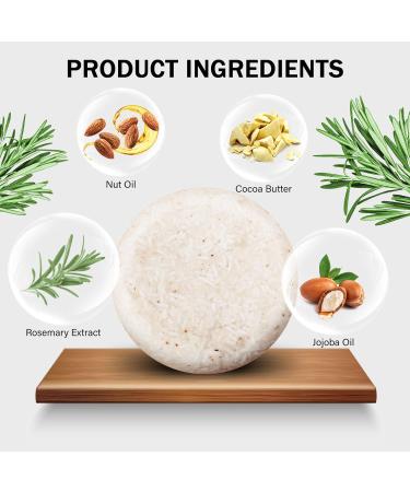 PHOGARY 2 Pieces Hair Shampoo Bar Hair Soap Different Fragrance Plant Essence Shampoo for Dry and Damaged Hair 100 g Rosemary + Bamboo Charcoal - Buy Online on GoSupps.com
