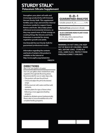 Emerald Harvest Sturdy Stalk Potassium Silicate Supplement 3.8L - Plant Strengthener - Buy Online on GoSupps.com