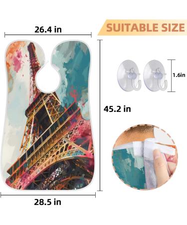 Beard Bib Apron for Men | Hair Catcher Shaving Tool | Perfect Father's Day & Christmas Gift | Paris Tower Design - Buy Online on GoSupps.com