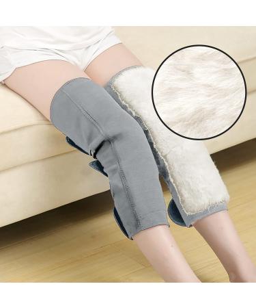 Starsouce Adjustable Thermal Knee Brace Support - Winter Wool Elastic Warmer for Adults | Medium Grey - Buy Online on GoSupps.com