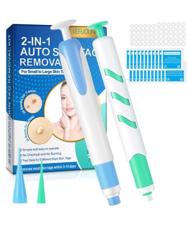 Skin Tag Tool For Small to Large Skin Tags 1-9mm Painless Skin Tag Removal Kit Tools with 60 Removal Bands And 36 Repair Patches & 20 pcs Cleansing Wipes Easy to Use