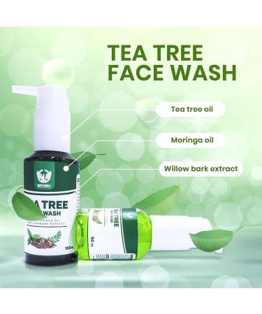 Buy Tea Tree Wash with Moringa Oil & Willow Bark Extract 50 ML | Natural Skincare for Clear Skin - International Shipping Available - Buy Online on GoSupps.com