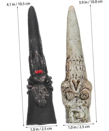 Amosfun 10pcs Halloween Witch Finger Cover Nail Set - Fake Finger Claws, Zombie Nails, Prank Props for Halloween - Buy Online on GoSupps.com