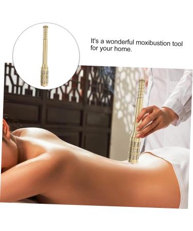 Healvian Moxa Stick Holder - Pure Copper Moxibustion Cone Holder - 32x4.2cm Golden Moxa Sticks for Enhanced Wellbeing - International Shipping Available - Buy Online on GoSupps.com