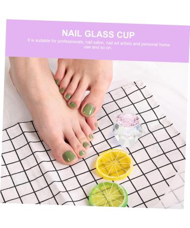 POPETPOP 1pc Nail Art Crystal Cup Nail Powder Dish Nail Dappen Dish Glass Containers with Lids Nail Monomer Liquid Bowl Nail Art Stand Nail Art Liquid Cup White Crystal Acrylic Cup Bowl 5.5x5.5cm Pink - Buy Online on GoSupps.com