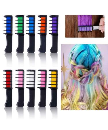 REMOVABLE FASHION HAIR CHALK COMB FOR INSTANT HAIR FLAIR NORMAL AND MATTE COLOURS (MATTE) MATTE 6 count (Pack of 1)