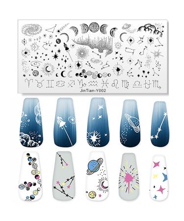 Niceneeded Starry Sky Nail Art Stamp Plates Set - 5 Piece Nail Stamp Templates with Moon & Star Designs for Creative Nail Art - Buy Online on GoSupps.com