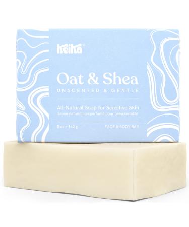 Keika Baby Soap Bar Oat & Shea Unscented for Eczema, Acne, Psoriasis, Face, Body, Infant Kids Teens Men Women with Sensitive Skin, 5 oz. Oat & Shea Unscented 5 Ounce (Pack of 1)