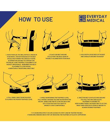 Everyday Medical SI Belt - Hip Support Brace for Men and Women | Alleviate Si Joint, Pelvis, Sacrum, Hip, and Sciatica Pain | Small/Medium Size - Pack of 1 - Buy Online on GoSupps.com