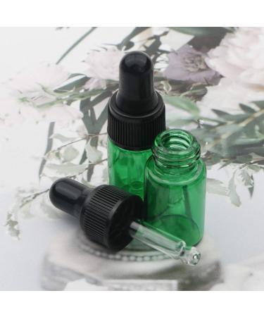 Unxuey 20 Pack 3ml Green Glass Dropper Bottles with Pipettes Dropper Essential Oil Eye Drops Vials with Black Screw Cap Perfume DIY Beauty Travel Sample Vials - Buy Online on GoSupps.com