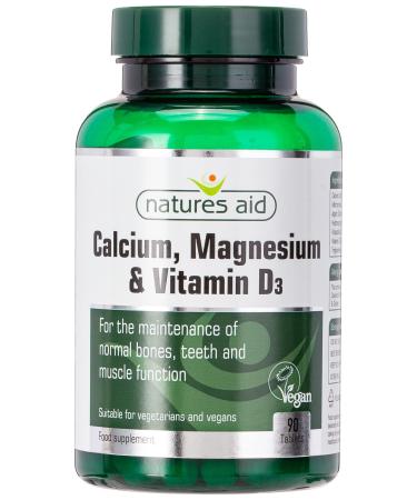 Natures Aid Calcium Magnesium & D3 90 Tablets. Suitable for Vegans. Pack Of 1