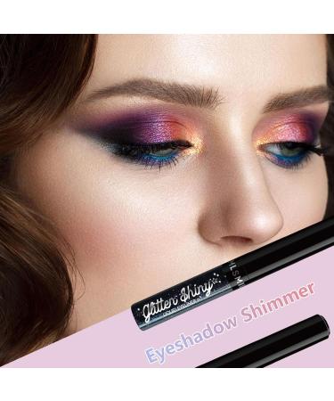 Shimmer Glitter Eyeshadow - Pearl Liquid Eyeliner Neon Rainbow Eyeliner | Portable Sparkling & Shimmer Eyes Makeup Glitter Gel Eyeshadow Liquid for Women and Girls Cle-ca 12 - Buy Online on GoSupps.com