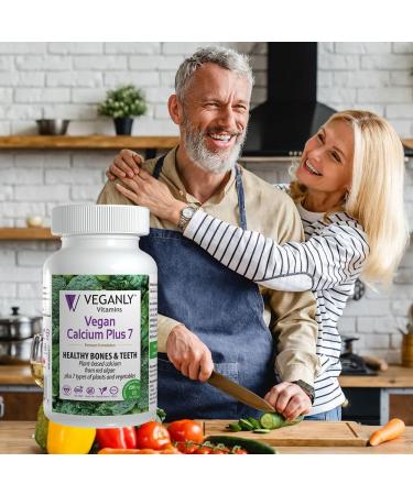 VEGANLY Vegan Calcium Plus 7 - Plant-Based Supplement for Healthy Bones and Teeth (60 caps) - Buy Online on GoSupps.com