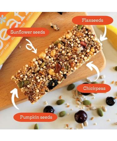 BEAM Blueberry Lemon Crispy Seed Bar | Nut-Free & Gluten-Free | Plant-Based High Fiber Snack (12 Bars) - Buy Online on GoSupps.com