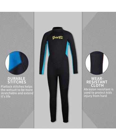 Goldfin Kids Wetsuit 3mm Neoprene Fullsuit Back Zip for Boys - Black, Size 10 - Buy Online on GoSupps.com