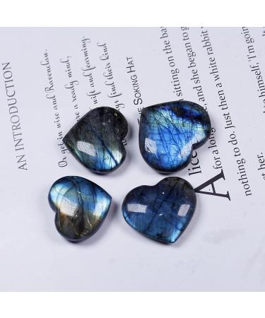 Labradorite Palm Stone Natural Labradorite Crystal Heart Palm Stone Mineral Reiki Pocket Crystal Tumble Collection Heart Shape Puff Stones for Good Luck Charm Meditation Riastvy 5 - Buy Online on GoSupps.com