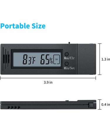 Briidea Digital Hygrometer and Thermometer - Monitor Humidity and Temperature for Humidor, Guitar, Ukulele, Mason Jar - Buy Online on GoSupps.com