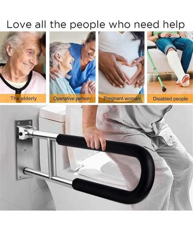 XINGHE Handicap Grab Bars Rails Toilet Handrails Bathroom Safety Bar Hand Support Rail Handicapped Handrail for Seniors Elderly Disabled Mounted Bath Grips 23.6 Inch Black - Buy Online on GoSupps.com