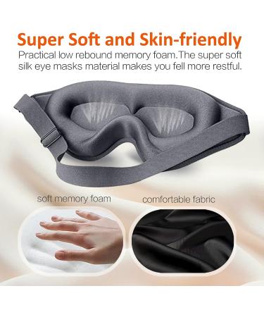 AUPHIL 3D Contoured Eye Mask for Sleeping - Blackout Blindfold for Men and Women - 100% Light Blocking - Soft Weighted Sleep Mask for Travel - Grey - Buy Online on GoSupps.com