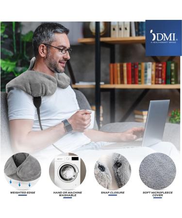 DMI Heating Pad for Headache, Neck, Shoulder & Back Pain Relief - FSA and HSA Eligible Heated Wrap with 3 Heat Settings, Auto Shutoff - Gray (18 x 15) - Buy Online on GoSupps.com