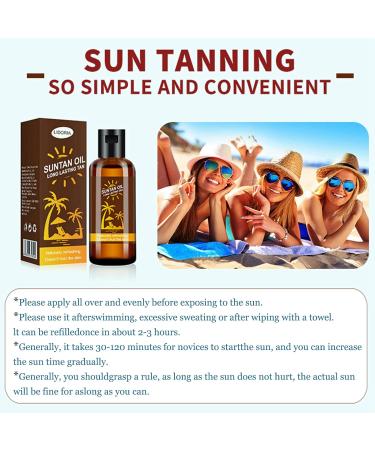 Tanning Oil Sunbed Tanning Accelerator Effective In Sunbed Outdoor Sun Natural Ingredients Intensive Tanning Gel For Outdoor With Vitamin A And E Linseed And Coconut Oil (35ML*2) - Buy Online on GoSupps.com