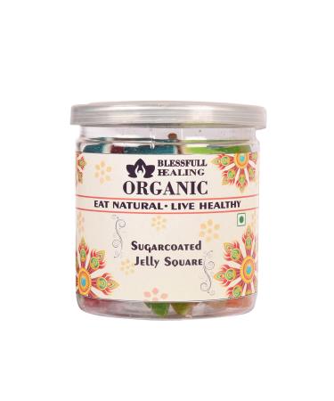 Blessfull Healing Organic Sugercoated Jelly Square 300 Gram Airtight Container (Packing May Vary)