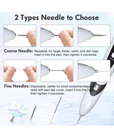 Aceshop Skin Tags Removal Pen Professional Mole Remover Pen Kit with 9 Strength Levels & Replaceable Needles USB Rechargeable Mole Remover Pen Kit Plasma Pen for Wart Freckle Nevus (White) - Buy Online on GoSupps.com