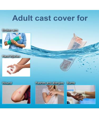 AquaShield Reusable Waterproof Cast Cover for Adult Half Arm - Made in USA (9.0-12.5 Circumference) - Hand & Wrist Bandage Protector for Bath, Shower, Pool - Buy Online on GoSupps.com
