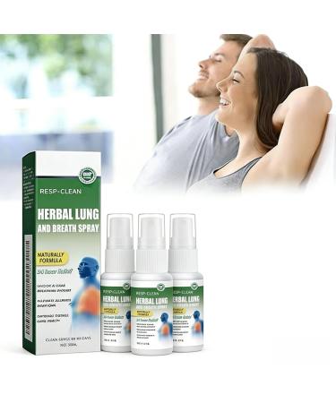 Spray Nettoyant pour Poumons 3PCS Herbal Spray Cleansing Lung 30ML Sprays Pulmonaire Nettoyant Poumons Nettoyage Brume Nettoyante pour Poumon Base De Plantes Facilite la Respiration