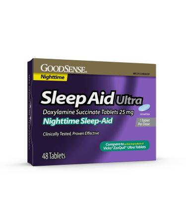 Good Sense Nighttime Sleep-Aid Ultra Tablets, Doxylamine Succinate 25 mg, 48 Count