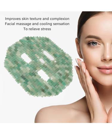 Jadestone Face Eye Mask - Spa Quality Facial Cover & Massage for Dark Circles - Fuchsite Quartzite - Buy Online on GoSupps.com