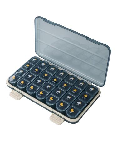 Tablet box Pill dose Pill dose Small for on the go pill box for vitamins medication pills good tightness maintaining medical properties.(One week blue)