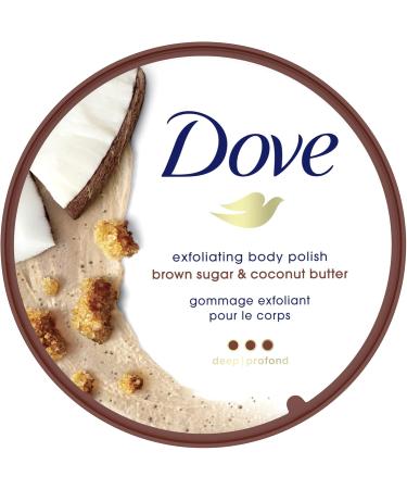 Dove Exfoliating Body Polish for silky smooth skin Brown Sugar & Coconut Butter body scrub exfoliates & restores skin's natural nutrients 298 g Brown Sugar & Coconut Butter 298 g (Pack of 1) - Buy Online on GoSupps.com