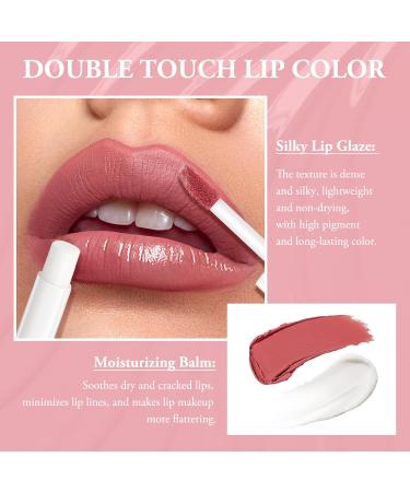 Double Head Lipstick & Moisturizing Lip Balm Kit | 2-in-1 Matte Gloss | Waterproof & Long Lasting #01 - Buy Online on GoSupps.com