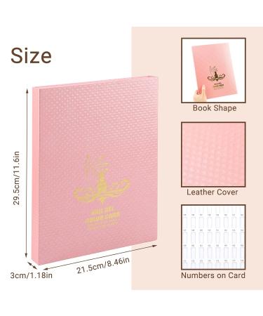 Segbeauty 216 Nail Colors Display Book | Nail Polish Organizer with 240 False Nail Tips | Professional Nail Sample Card & Swatch Stick for DIY Nail Art - Pink - Buy Online on GoSupps.com