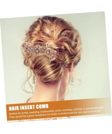 Angoily Bridal Comb Bridal Accessories Hairpins Grips Barrettes Rhinestone for Hair Flowers Decoration Hair Insert Comb Hair Jewels for Women Fabric Hair up Tricolor Pink Women's - Buy Online on GoSupps.com