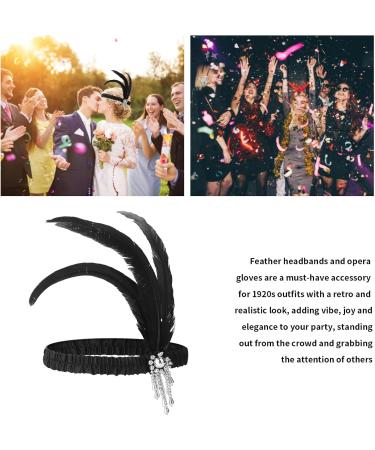 WLLHYF Feather Headwear Feather Headband Flapper Headpiece Head Wear Fashion Soft and Comfortable Hair Bows Hair 1920s Accessories for Kids Girls Party Decoration (Silver Tassel Black Feather) - Buy Online on GoSupps.com