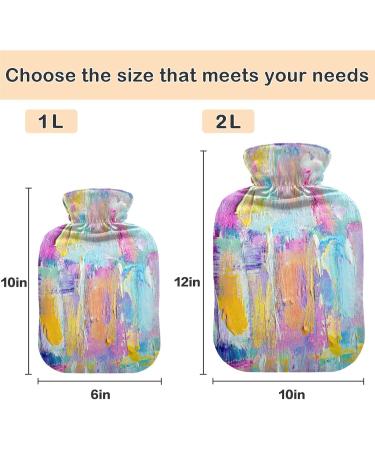 Shop Naanle Colorful Oil Painting Heat Bottle - 2L Transparent Hot Water Bottle for Pain Relief & Warmth | Ideal for Bed Hands & Feet Therapy - Buy Online on GoSupps.com