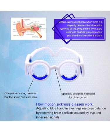 Anti-Motion Sickness Glassses- Smart Glasses Light and Portable Nausea Relief Glasses Reduce Airsick Seasidesickness Glasses for Sport Travel Gaming No Lens Liquid Glasses for Adults for Kids Deep Blue - Buy Online on GoSupps.com